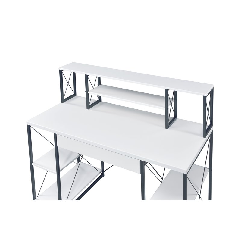 Bowery Hill Rectangular Table Top Desk in White