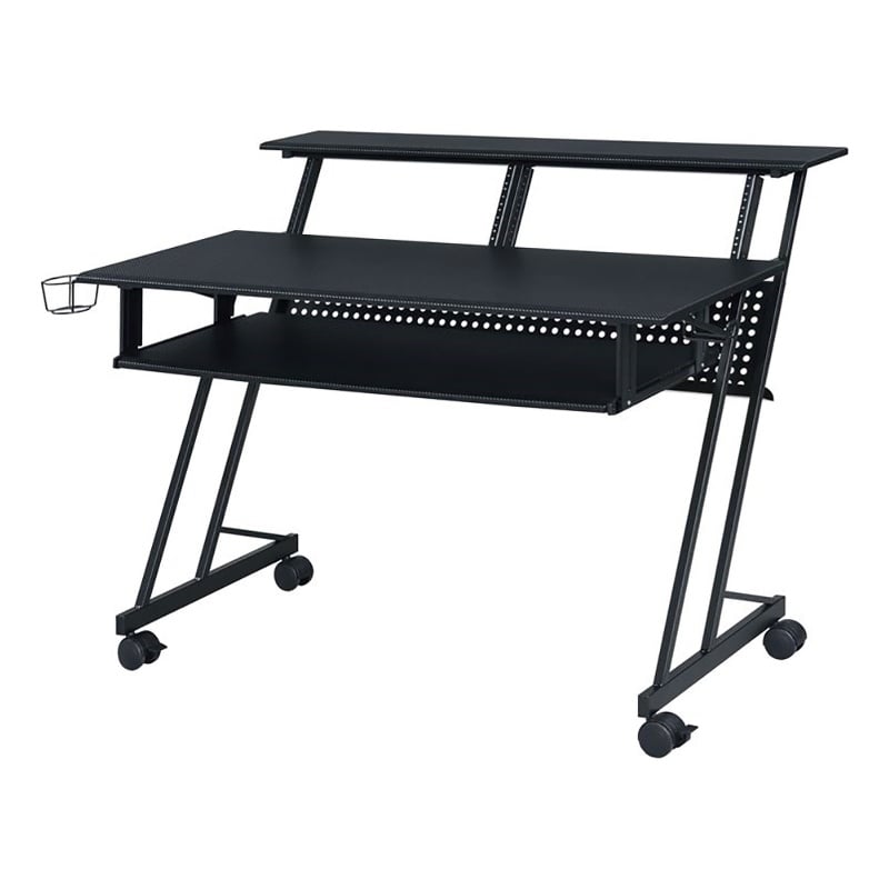 Bowery Hill Contemporary Wood Music Recording Studio Desk in Black