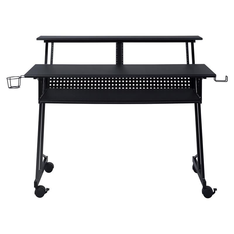 Bowery Hill Contemporary Wood Music Recording Studio Desk in Black