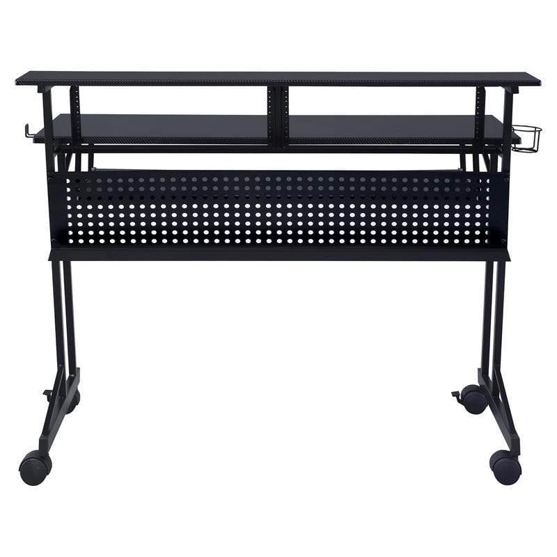 Bowery Hill Contemporary Wood Music Recording Studio Desk in Black