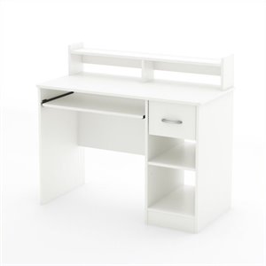 bowery hill mid century desk in pure white finish