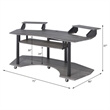 Bowery Hill Contemporary 3-Shelf Wood Music Recording Studio Desk in Black Oak