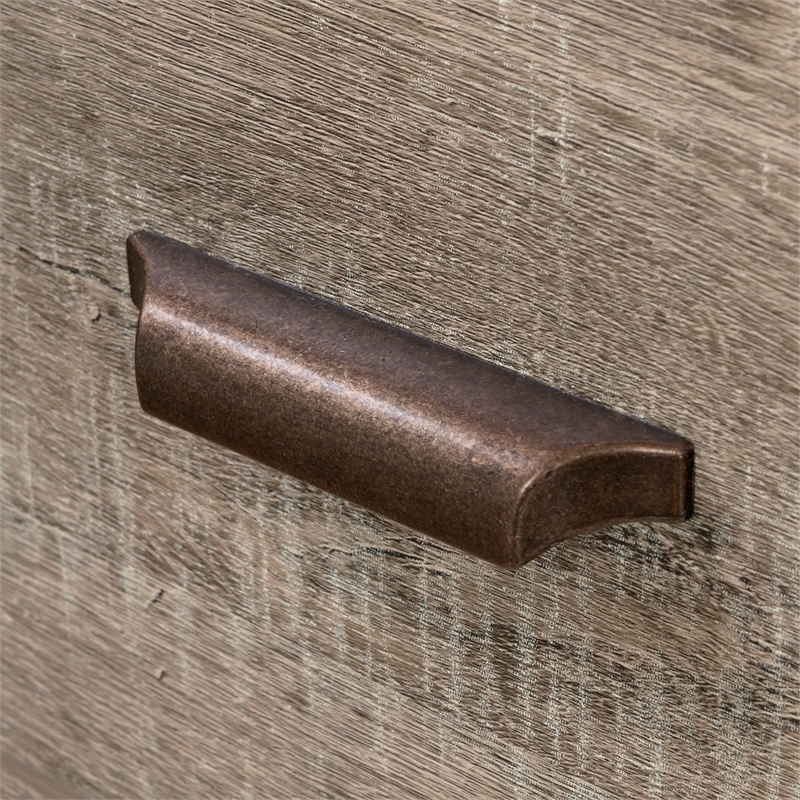 Bowery Hill Wood 3-Drawer Computer Desk with Hutch in Weathered Oak