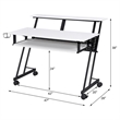 Bowery Hill Contemporary Wood Music Recording Studio Desk in White/Black