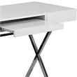 Bowery Hill Computer Desk in Glossy White Laminate Finish