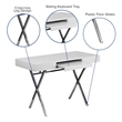 Bowery Hill Computer Desk in Glossy White Laminate Finish
