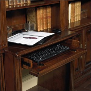bowery hill traditional hardwood wall desk in rich cherry