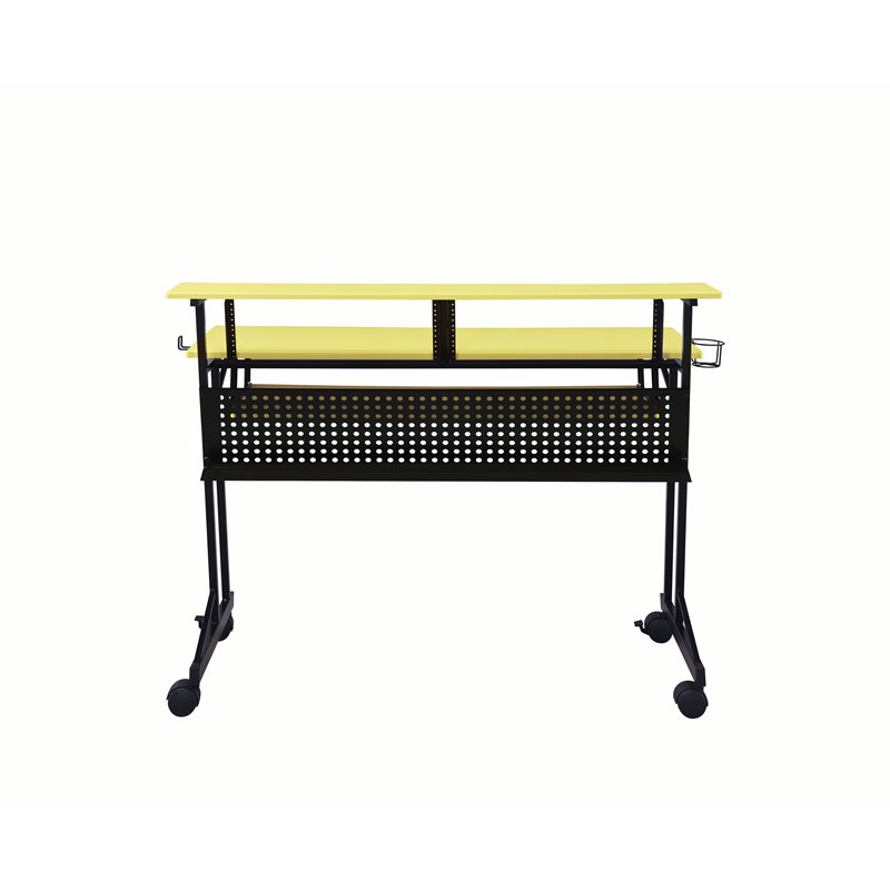 Bowery Hill Music Recording Studio Desk in Yellow & Black