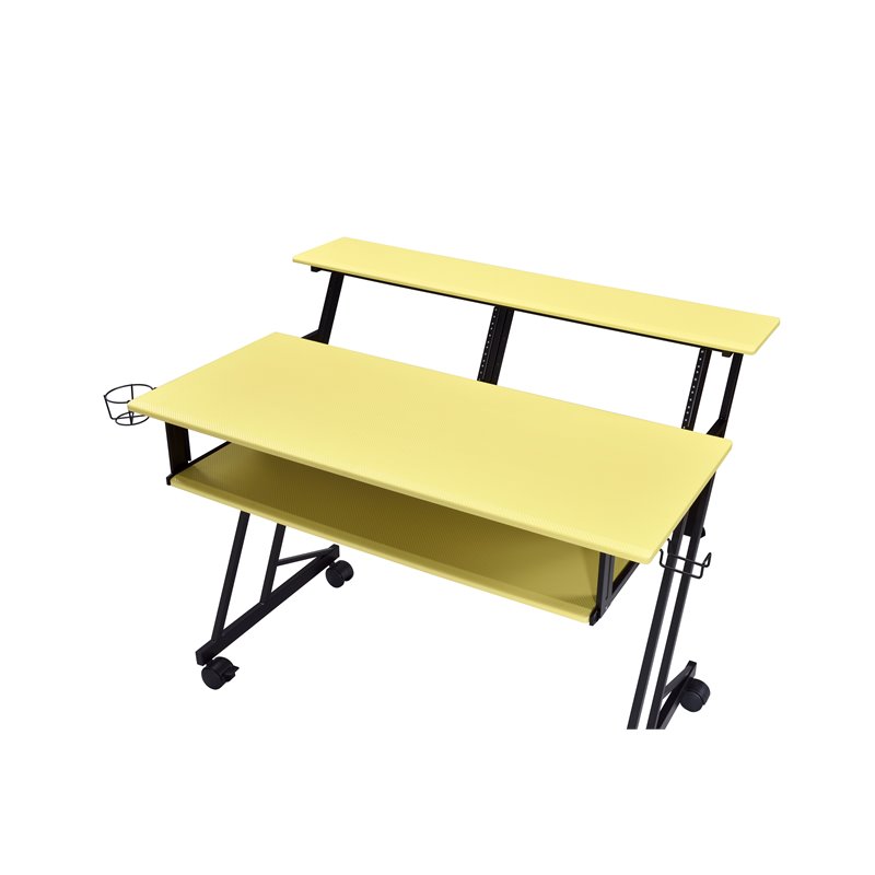 Bowery Hill Music Recording Studio Desk in Yellow & Black
