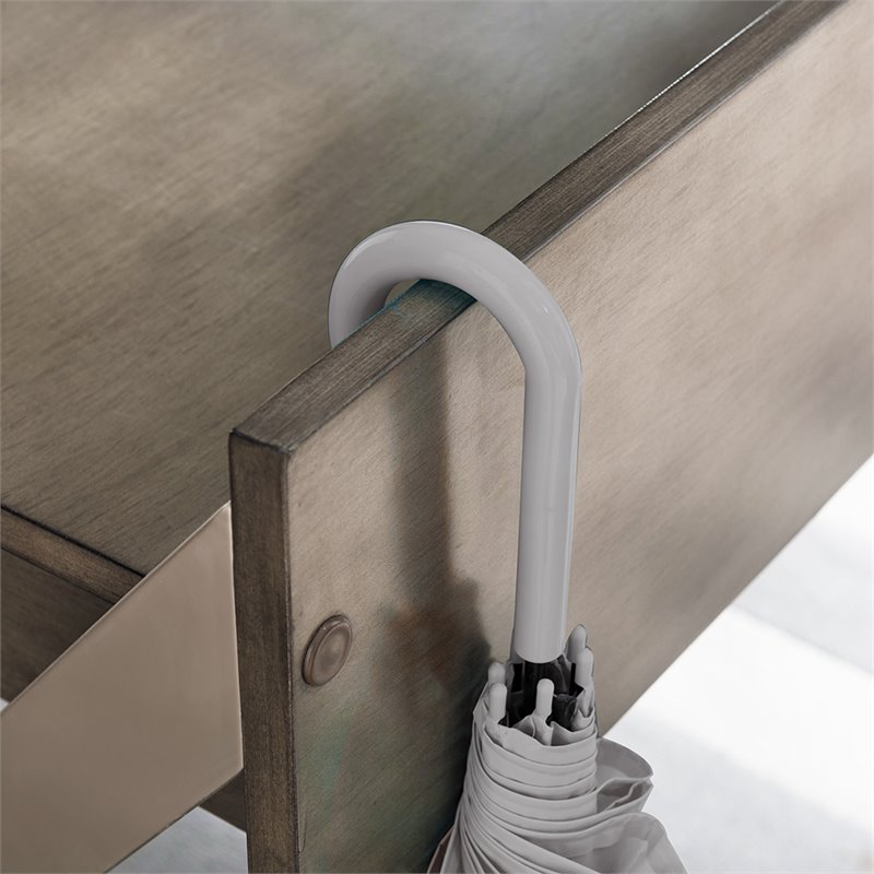 Bowery Hill Computer Desk in Smoke Gray and Brushed Nickel