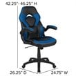 Bowery Hill 2 Piece Z-Frame Gaming Desk Set in Red and Blue