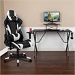 Bowery Hill Gaming Desk and Reclining Swivel Chair in Black