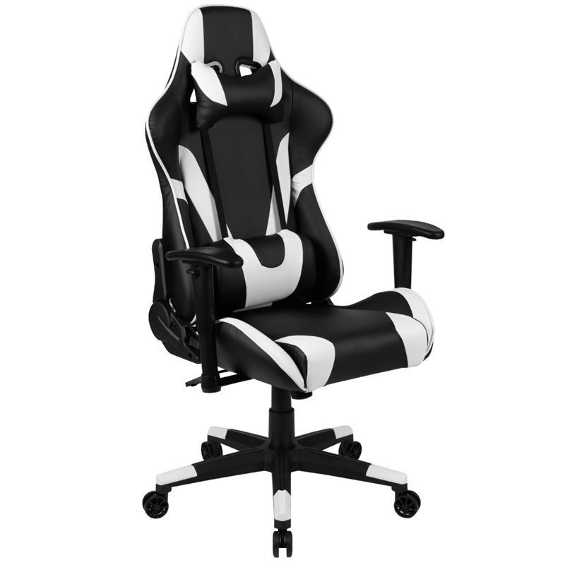 Bowery Hill Gaming Desk and Reclining Swivel Chair in Black