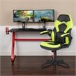Bowery Hill 2 Piece Z-Frame Gaming Desk Set in Red and Green
