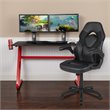 Bowery Hill 2 Piece Z-Frame Gaming Desk Set in Red and Black