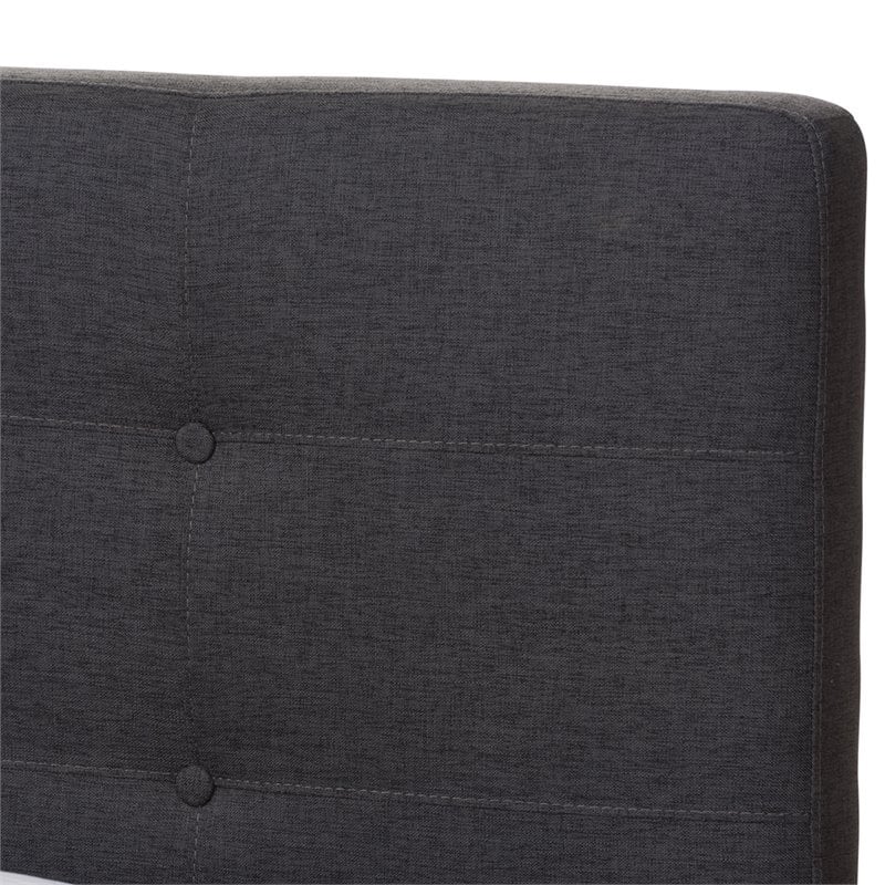 Bowery Hill Upholstered Full Platform Bed in Dark Gray
