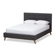 Bowery Hill Upholstered Full Platform Bed in Dark Gray