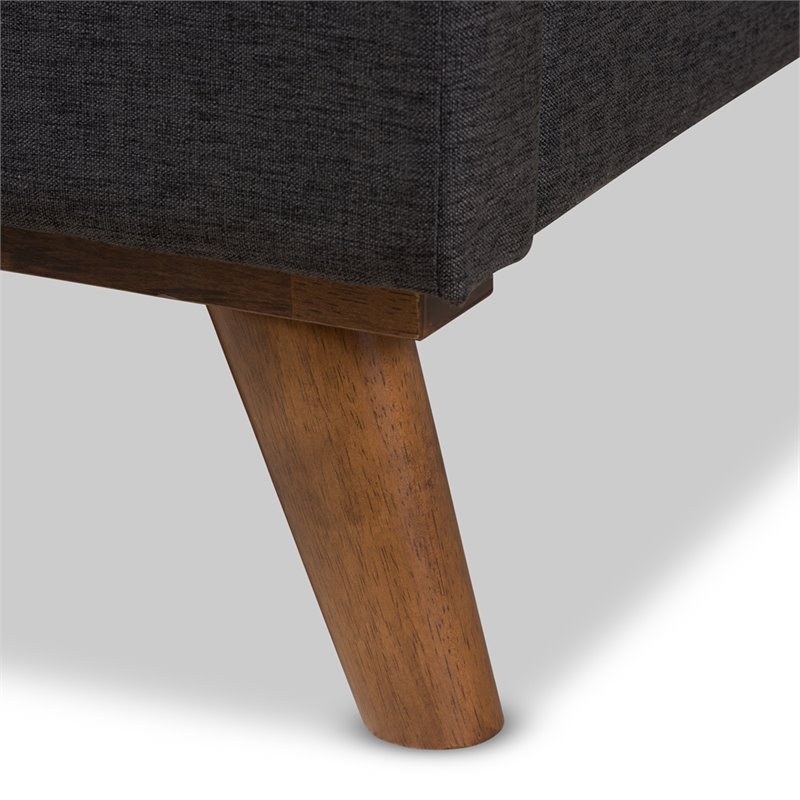 Bowery Hill Upholstered King Platform Bed in Dark Gray