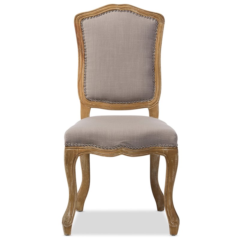 Bowery Hill Dining Side Chair in Oak and Beige