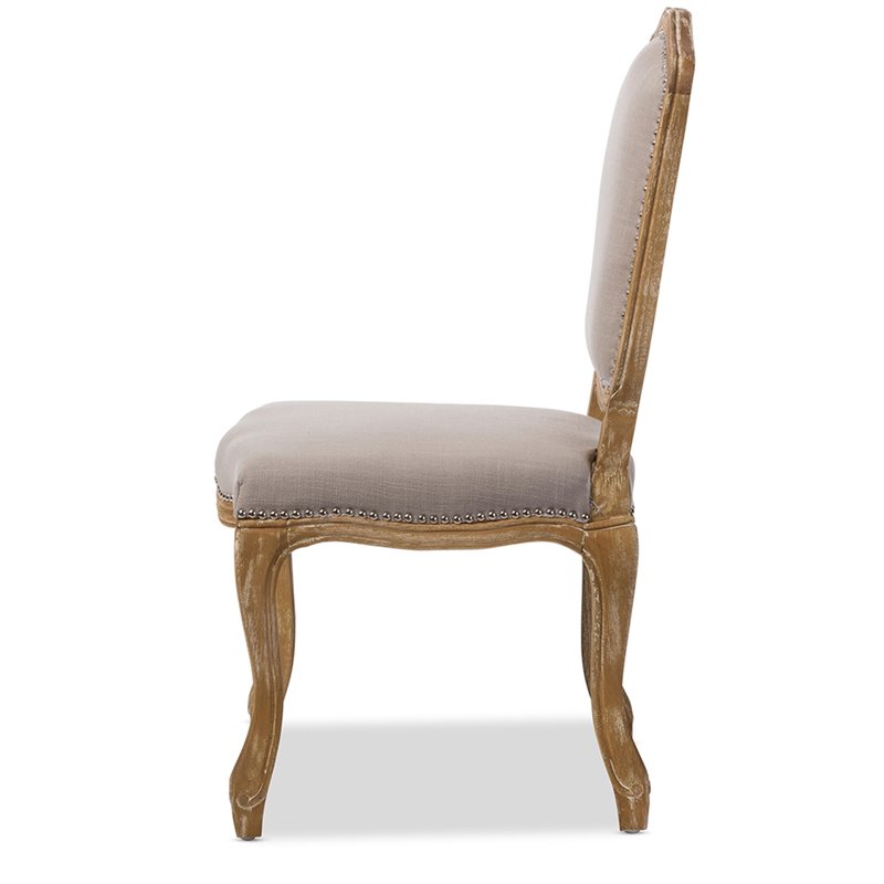 Bowery Hill Dining Side Chair in Oak and Beige