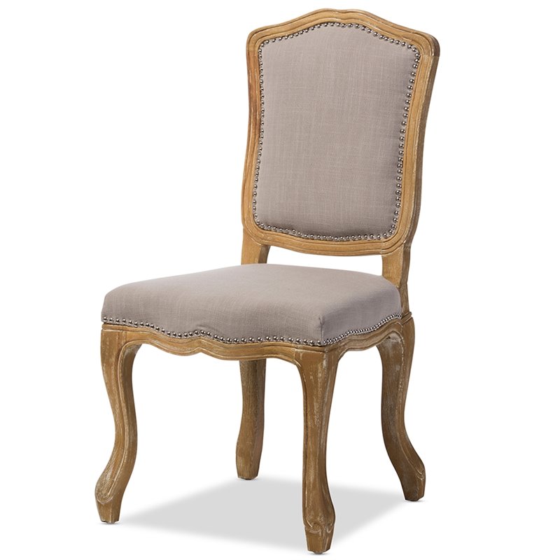 Bowery Hill Dining Side Chair in Oak and Beige