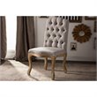 Bowery Hill Tufted Dining Side Chair in Natural Oak and Beige