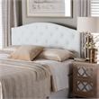 Bowery Hill Modern Faux Leather Tufted Full Panel Headboard in White