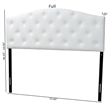 Bowery Hill Modern Faux Leather Tufted Full Panel Headboard in White