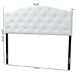 Bowery Hill Modern Faux Leather Tufted Queen Panel Headboard in White