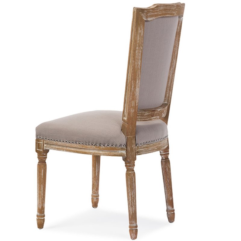 Bowery Hill Tufted Dining Side Chair in Oak and Beige