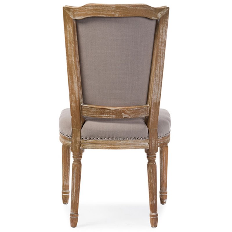 Bowery Hill Tufted Dining Side Chair in Oak and Beige