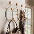 Bowery Hill Wall Mounted Coat Rack in White and Light Brown