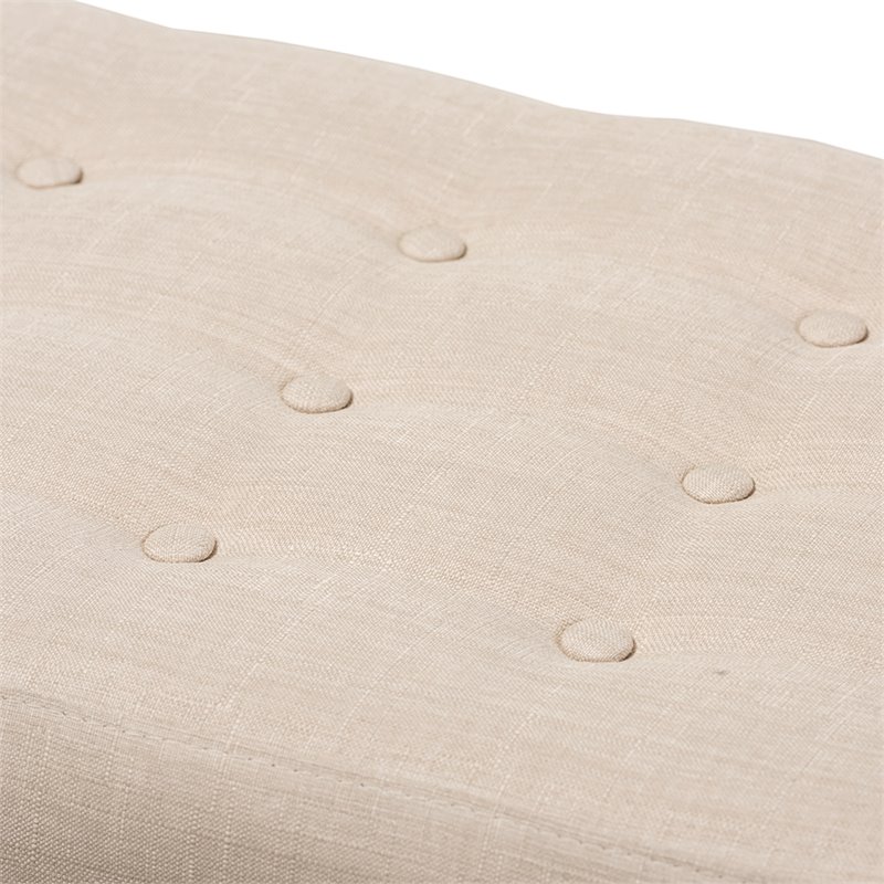 Bowery Hill Button Tufted Bedroom Bench in Beige