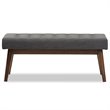 Bowery Hill Button Tufted Bedroom Bench in Dark Gray