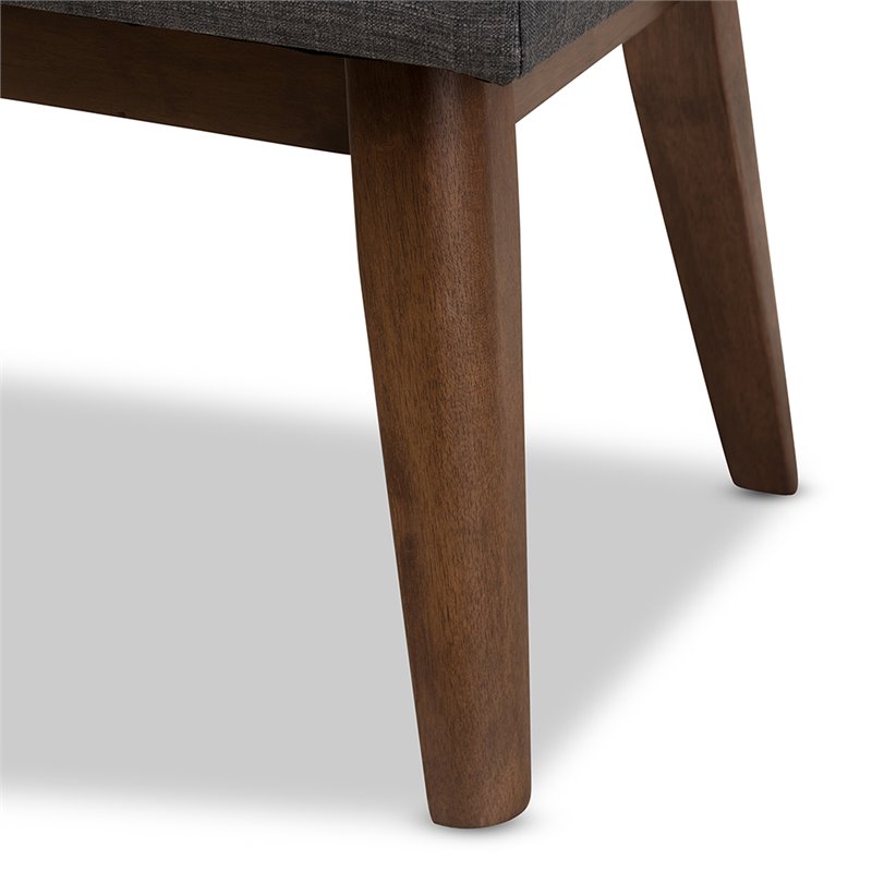 Bowery Hill Button Tufted Bedroom Bench in Dark Gray