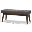 Bowery Hill Button Tufted Bedroom Bench in Dark Gray