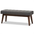 Bowery Hill Button Tufted Bedroom Bench in Dark Gray