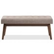 Bowery Hill Button Tufted Bedroom Bench in Light Gray