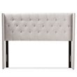 Bowery Hill King Winged Panel Headboard in Grayish Beige