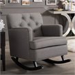 Bowery Hill Tufted Rocker in Gray and Dark Espresso