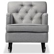 Bowery Hill Tufted Rocker in Gray and Dark Espresso