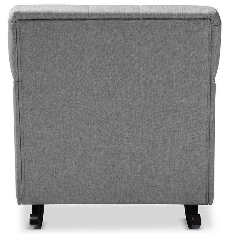 Bowery Hill Tufted Rocker in Gray and Dark Espresso