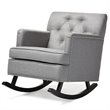 Bowery Hill Tufted Rocker in Gray and Dark Espresso