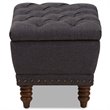 Bowery Hill Tufted Storage Ottoman in Dark Gray and Walnut