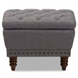 Bowery Hill Tufted Storage Ottoman in Gray and Walnut