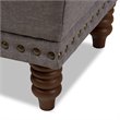 Bowery Hill Tufted Storage Ottoman in Gray and Walnut