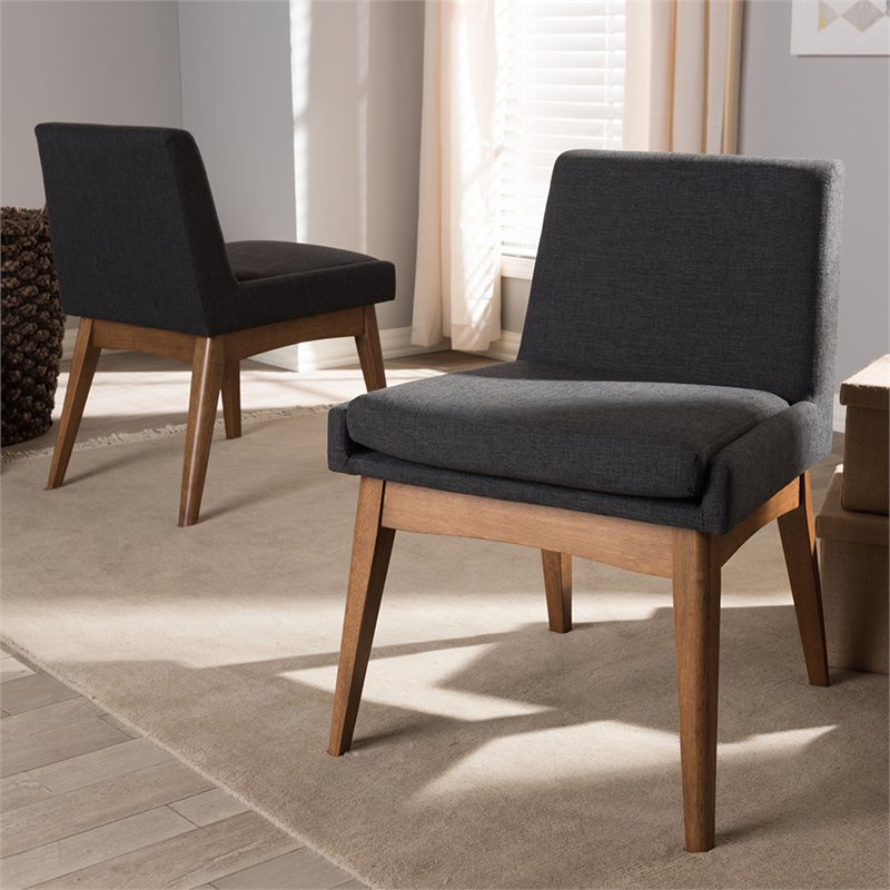 Bowery Hill Dining Side Chair in Dark Gray (Set of 2)