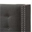 Bowery Hill Contemporary Fabric Queen Winged Panel Headboard in Gray