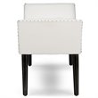 Bowery Hill Faux Leather Tufted Ottoman Bench in White