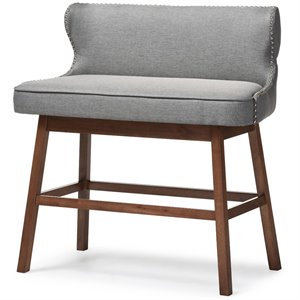 Bowery Hill 30&quot Upholstered Bar Bench in Gray